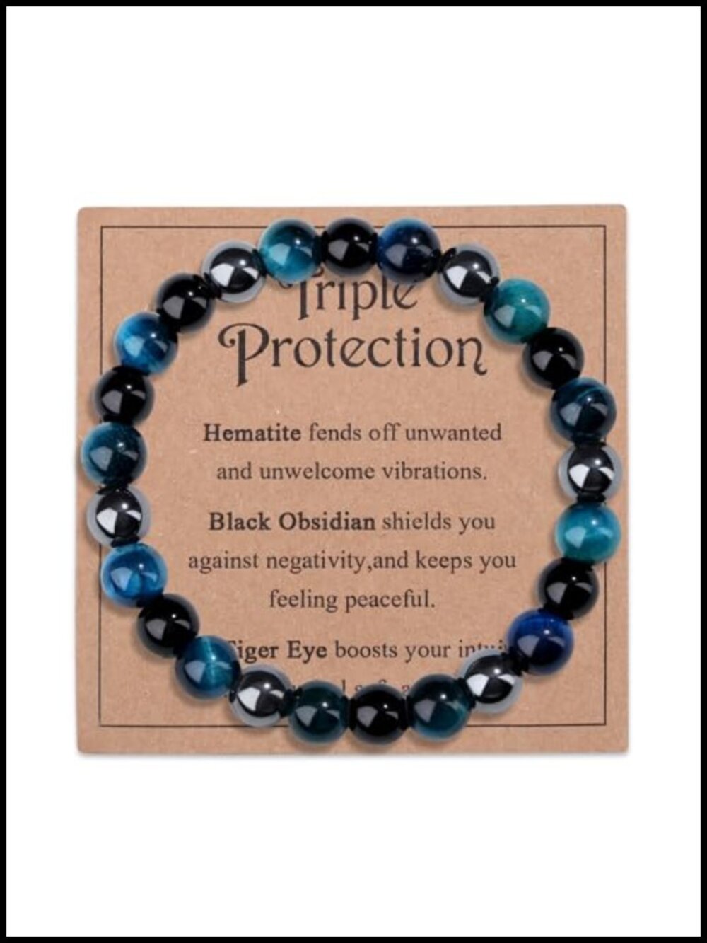 Healing Crystal Bracelet Calming Stress Relief Beaded Stretch Jewelry
